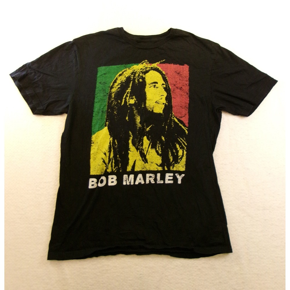 Zion Rootswear Bob Marley Rasta Graphic T-Shirt Mens Medium Black Cotton Tee